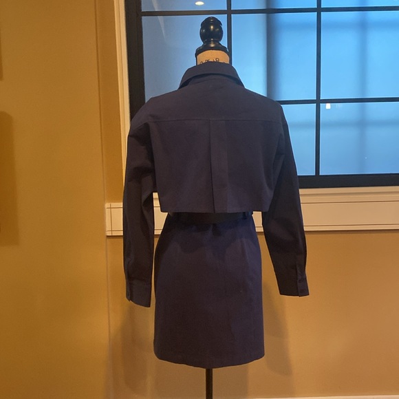 Steve Madden NWT Navy Blue Breast Pocket Button Down Dress. Sz Small - Picture 3 of 7